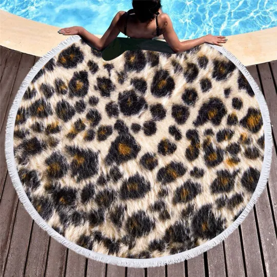 Discover Birthday Gift Animal Fur Leopard Tiger Deer Print Bath Swim Beach Towel Blanket