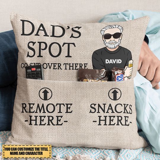 Discover Dad's Spot - Personalized Pocket Pillow-Birthday Gift Idea