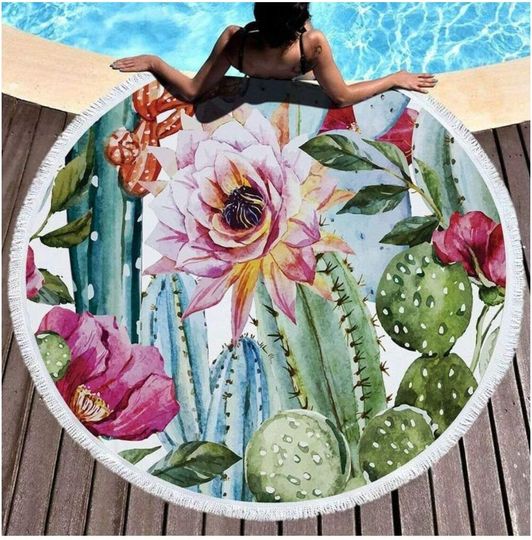 Discover Large Beach Towel Blanket - Thick Round Microfiber Terry Beach Roundie | RA Warehouse