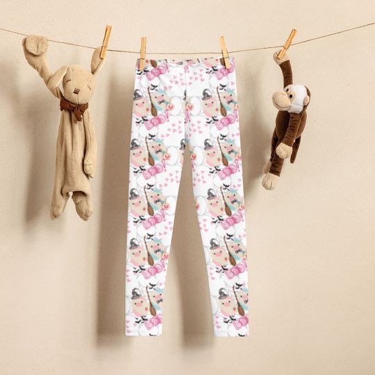 Discover Squishmallow Halloween Kid's Leggings with witches hats and brooms and the word Boo