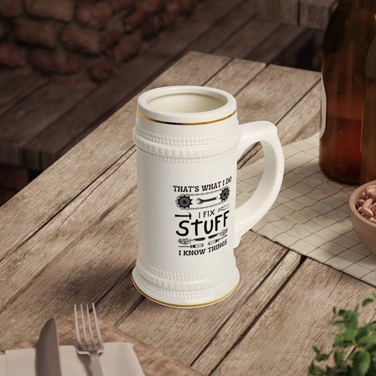 Discover That's What I Do, I Fix Stuff, I Know Things, Dad Stein, Husband Mug, Boyfriend Mug