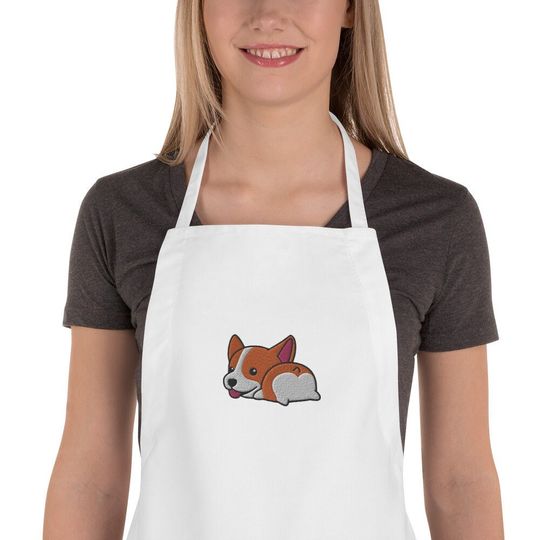 Discover Embroidered Corgi Butt Apron, Corgi lover, Corgi gift, Cute corgi, Corgi dog, Funny Corgi, animal apron, dog apron, kawaii, chef gift