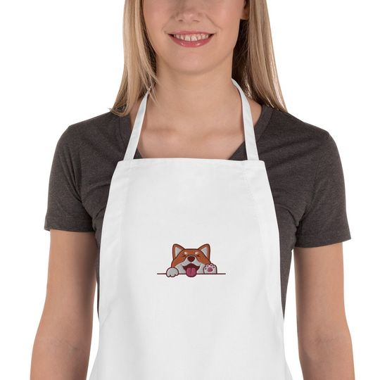 Discover Embroidered Shiba Inu Apron, Shiba Inu lover, Shiba Inu gift, Cute shiba inu, Funny Shiba Inu, animal apron, dog apron, kawaii, chef gift