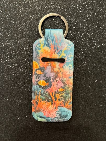 Discover Personalized Coral Reef Chapstick Holder, Custom Lighter Keychain, Ocean-Themed Lip Balm Holder, Reef Design Gift for Her, Stocking Stuffer