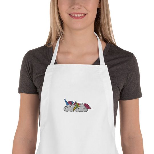 Discover Embroidered Unicorn Apron, Unicorn lover, Unicorn gift, Cute unicorn, Funny Unicorn, animal apron, kawaii