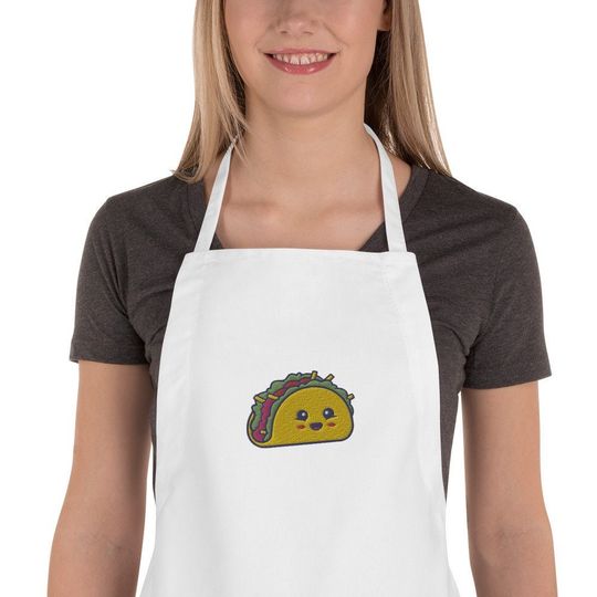 Discover Embroidered Taco Apron, Taco lover, Taco gift, Cute Taco, Funny Taco, animal apron, dog apron, kawaii