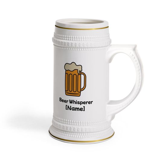 Discover Beer Whisperer Personalized Beer Stein Mug - Custom Name 22oz Funny Beer Lover