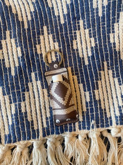 Discover Western Brown Chapstick Holder Keychain