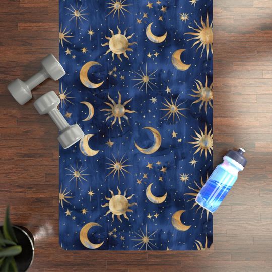 Discover Ethereal Celestial Yoga Mat Night Sky Star & Moon Galaxy