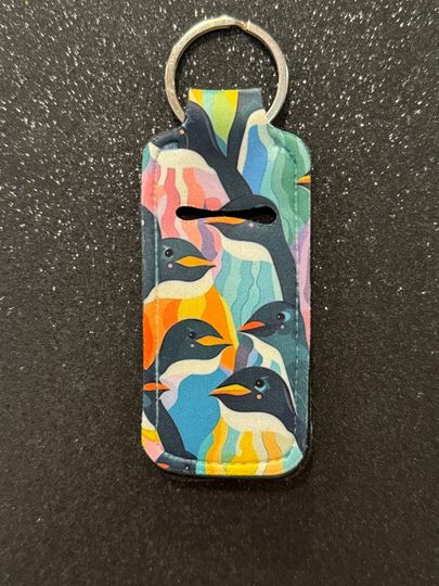 Discover Personalized Penguin Chapstick/Lighter Keyring Holder