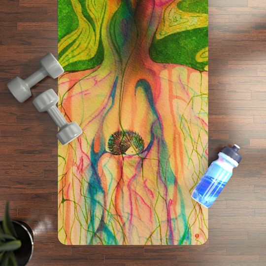 Discover Rubber Yoga Mat -  "Connecting"