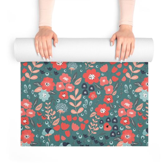 Discover Lively Mint Best Foam Yoga Mat; In the Meadows in Forest Green;