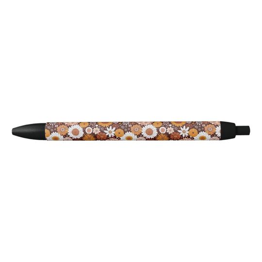 Discover Groovy Retro Flower Garden Pattern Pen