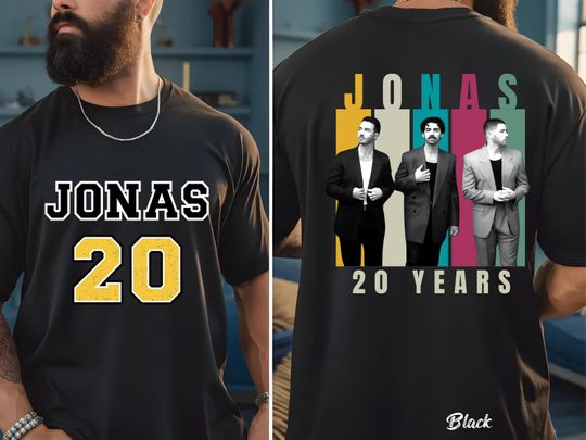 Discover Jonas Brothers 20 Years Tour Shirt  Fan Anniversary Concert Tee  Jonas 20 Fan Graphic Shirt