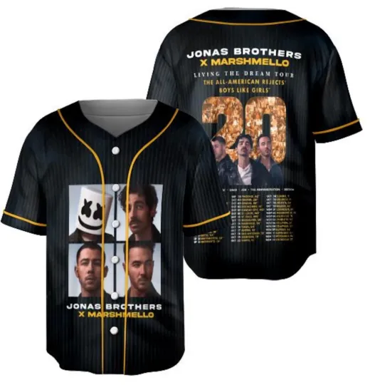 Discover Jonas Brother I Heart Hot Dads Baseball Jersey, Jonas Brothers Unisex 3D T-Shirt