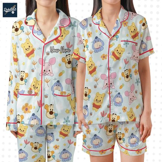 Discover Custom Pooh And Friends Cute Pattern Pajamas