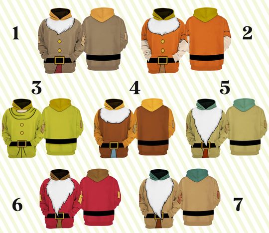 Discover Disneyyland Seven Dwarfs Costume 3D Hoodie,