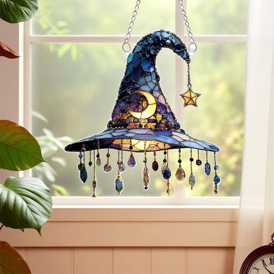 Discover Halloween Witch Hat Design Hanging Ornament, 2D Magical Hat