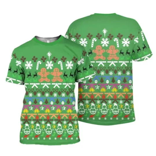 Discover Christmas Gingerbread 3D T-shirt Full Sizes S-5XL