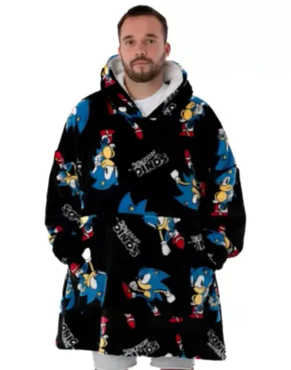 Discover Black Blanket Hoodie, Cozy Wearable Throw for Video Game Love