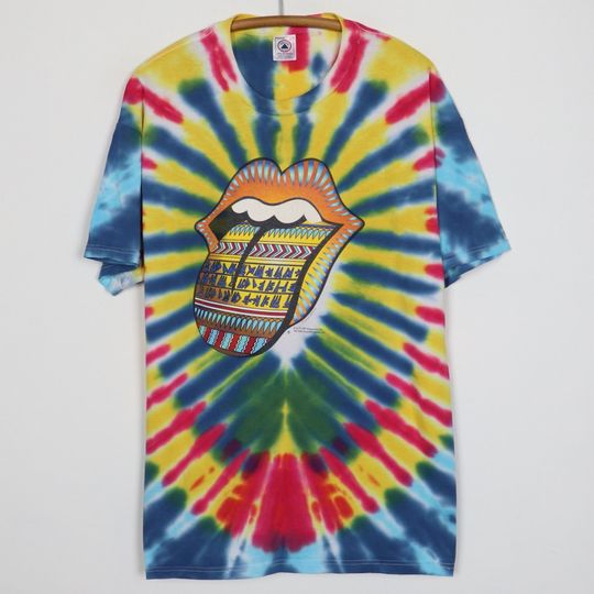 Discover vintage 1997 Rolling Stones Bridges To Babylon Tie Dye Tour Shirt
