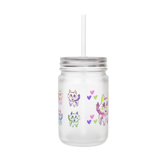 Discover Cat Mason Jar, Kitty Drinking Cup, Animal Lover Gift, Adorable Kitten Glass