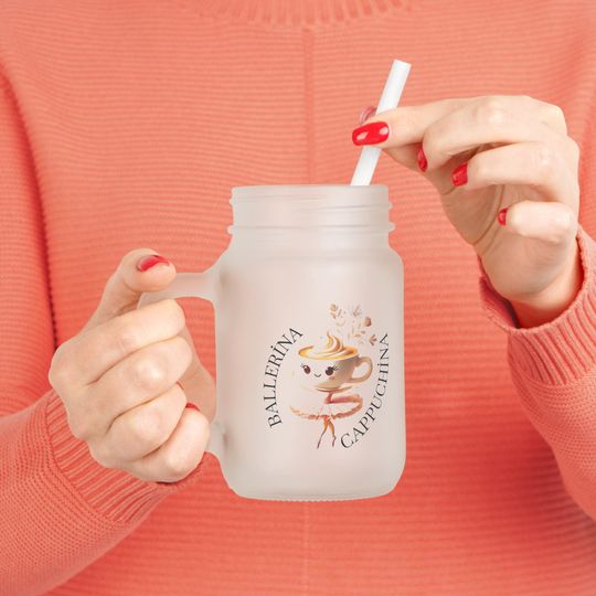 Discover Charming Mason Jar with Straw - Perfect for Coffee Lovers, Gift for Ballerinas