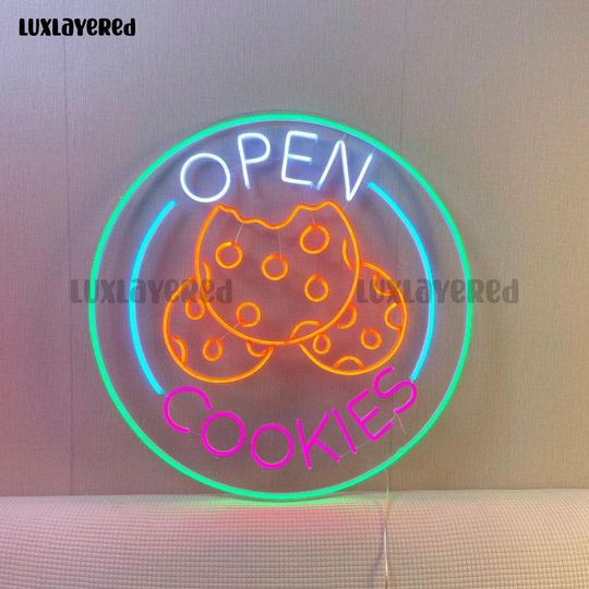 Discover Bakery Open Neon Sign For Bakery Decor, Cookie Neon Light, Bakery Led Light, Custom Neon Sign, Cookie Shop Decor, Gift For Cookie Lover