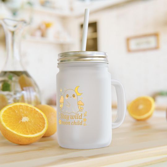 Discover Stay Wild Moon Child Mason Jar - Cute Spirit Jar with Saying | Pastel Aesthetic