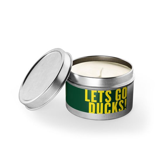 Discover College Cozy Tin Candles - Lets Go Ducks - Eco-Friendly Gifts, Home Decor, Relaxation, Birthday, Graduation