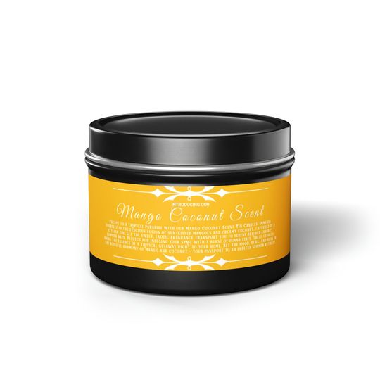 Discover Mango Coconut Scented Tin Candles, Tropical Candle, Aromatherapy Home Decor, Home Gift