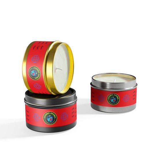 Discover Cosmic Aroma Tin Candles - Relaxing Scented Candle, Aromatherapy Decor, Gift for Her, Home Fragrance, Meditation Candle