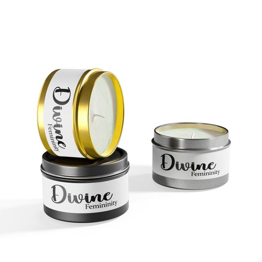 Discover Divine Femininity Candle - Self-Love Tin Candle for Empowerment & Relaxation - Feminine Energy Gift