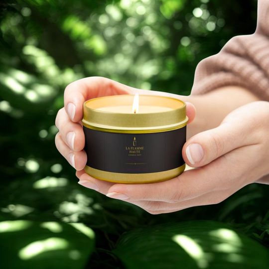 Discover Luxury Black Tin Candle | Elegant Home Decor  Aromatherapy | Gift for Her | Relaxing Scented Candle | Cozy  Stylish Candle Gift