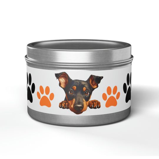 Discover Custom Doberman Pinscher Tin Candles