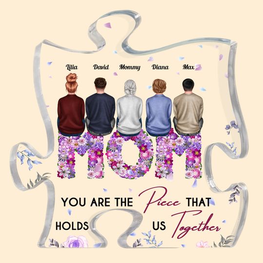 Discover You're The Piece That Holds Us Together - Personalized Puzzle Piece Acrylic Plaque