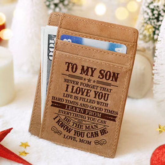 Discover To My Son Never Forget That I Love You - Card Wallet - To My Son, Gift For Son, Son Gift From Mom, Birthday Gift For Son, Christmas Gift