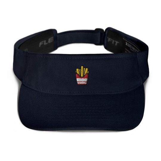 Discover Fries Embroidered Visor, Premium Summer Visor,  Adjustable Beach Sun Hat