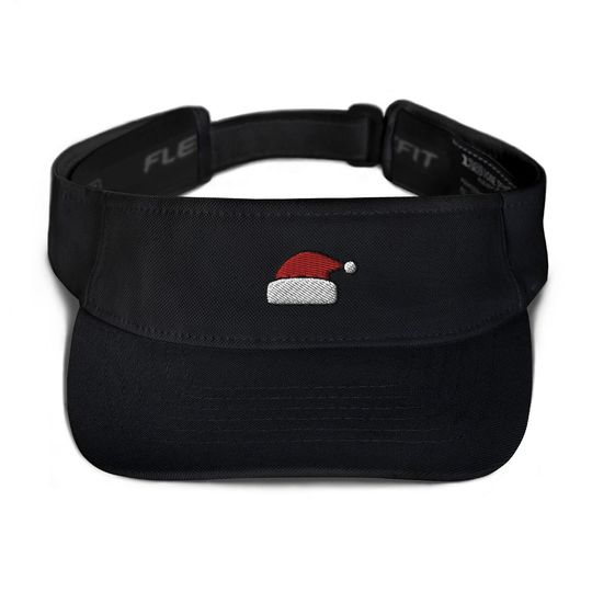 Discover Santa Hat Embroidered Visor, Premium Summer Visor,  Adjustable Beach Sun Hat