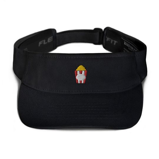 Discover Popcorn Embroidered Visor, Premium Summer Visor,  Adjustable Beach Sun Hat