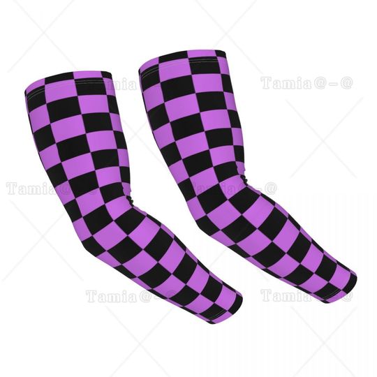 Discover Custom Checkerboard Geometric Plaid UV Protection Arm Sleeves Athletic Sports