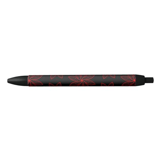 Discover Crimson Pattern on Black  Pen