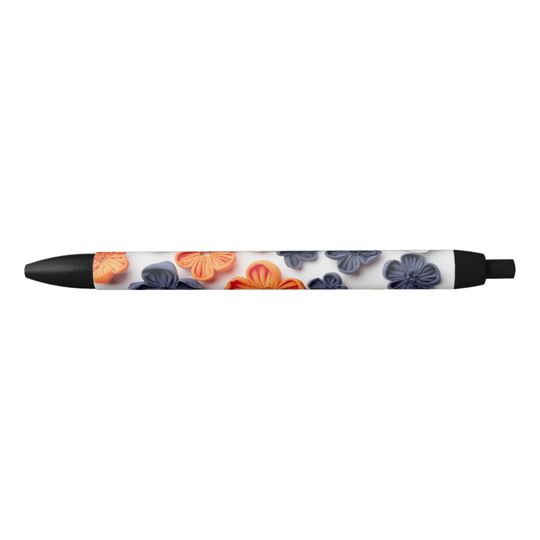 Discover Spring handmade sewn fabric flowers orange blue  pen