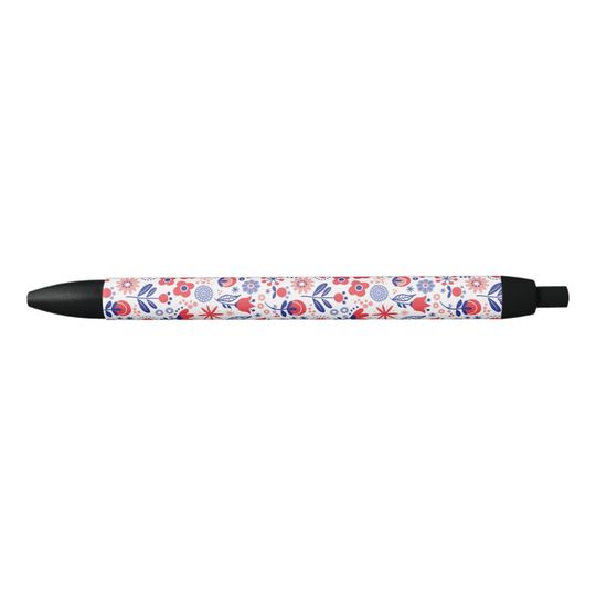 Discover Blue & Coral Floral Pattern Pen