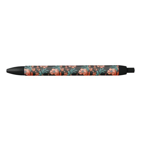 Discover Orange Abstract Floral Pattern Pen