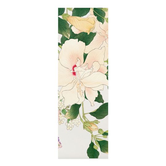 Discover Decorative Hibiscus Yoga Mat, Pink Green Flower Floral Yoga Mat