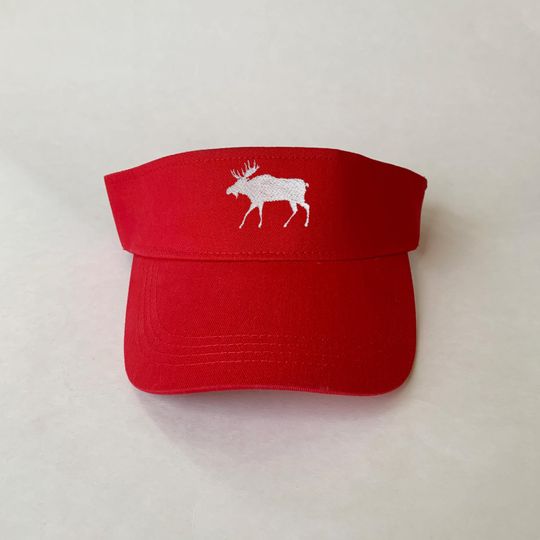Discover Moose Embroidered Visor Cotton Visor