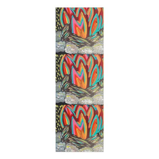 Discover Sacred Flame Original Painting Artsy Bohemian Foam Yoga Mat