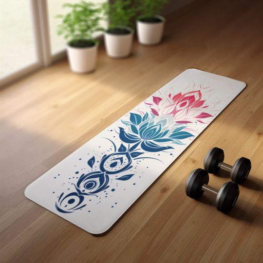 Discover Multicolor Lotus Rubber Yoga Mat