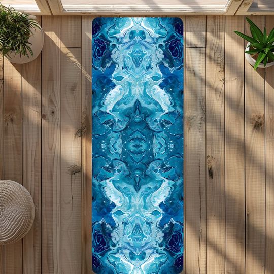 Discover Aqua Swirl Yoga Mat Ocean Foam Yoga Mats